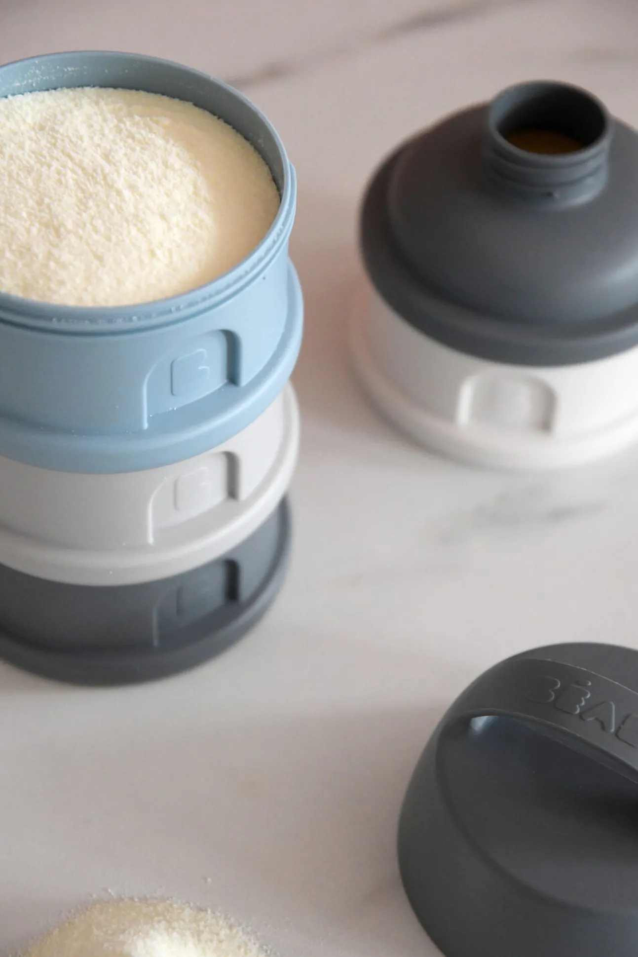 Boite Doseuse 4 Compartiments Mineral Grey / Blue