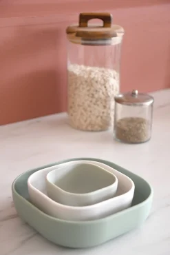Lot De 3 Bols Silicone Gigogne Sage Green