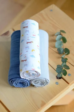 Lot De 3 Langes En Coton Paris