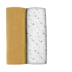 Lot De 2 Langes Xxl En Coton Honey Yellow/Starry Night