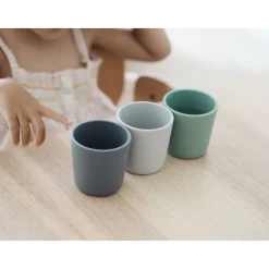 Lot De 3 Verres Silicone Velvet Grey / Sage Green