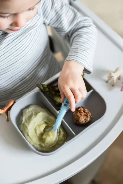 Set Repas Silicone Avec Ventouse Grey