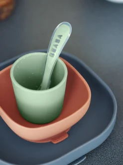 Set Vaisselle Silicone 4 Pieces Mineral