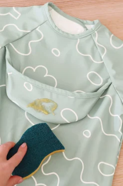 Bavoir A Manches Evolutif 2 En 1 Sage Green