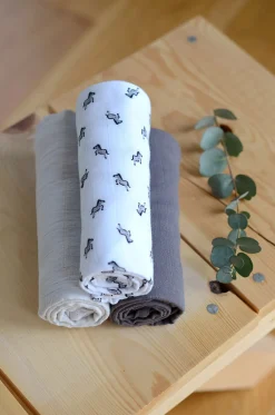 Lot De 3 Langes En Coton Savanna