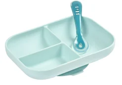 Set Repas Silicone Avec Ventouse Blue