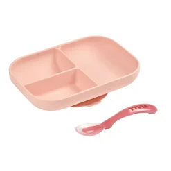 Set Repas Silicone Avec Ventouse Pink