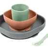 Set Vaisselle Silicone 4 Pieces Mineral